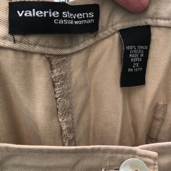🎉HP🎉 VALERIE STEVENS Casual Woman Soft Tencel Khaki Slacks Trousers Pants 2X - Picture 14 of 14